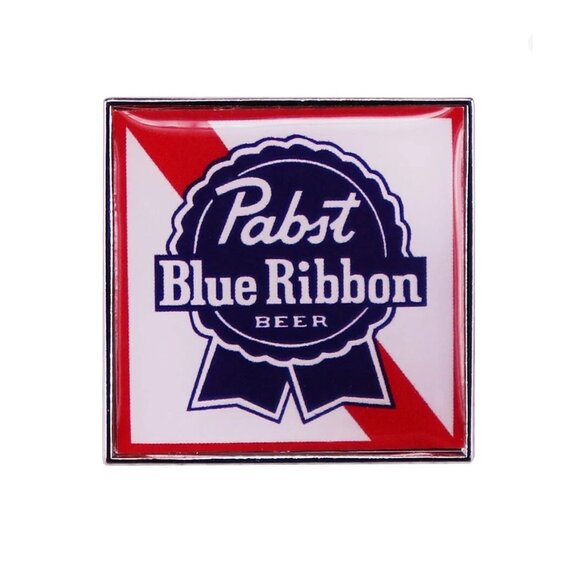 PABST BLUE RIBBON BEER LAPEL PIN...EXTREMELY RARE!! BONUS SILVER STORAGE BAG - Picture 1 of 1